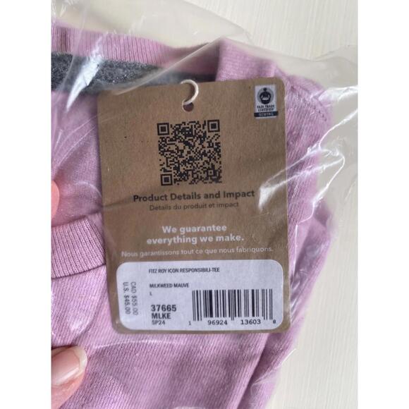 Patagonia Fitz Roy Responsibili-Tee T-Shirt Milkweed Mauve Men's L ~ Wmns XL NWT - Picture 2 of 9